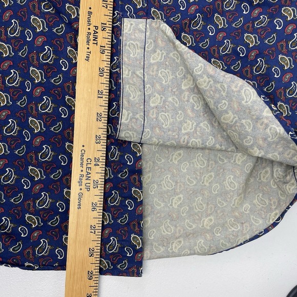J Crew Oarsman Shirt M Mens L/S Button Up Multicolor Paisley Print on Navy VGUC - Picture 5 of 9